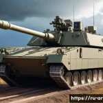 Home 22 육군 포병 무기 체계 - A highly detailed digital illustration of a modern self-propelled artillery vehicle, such as the 2S1...